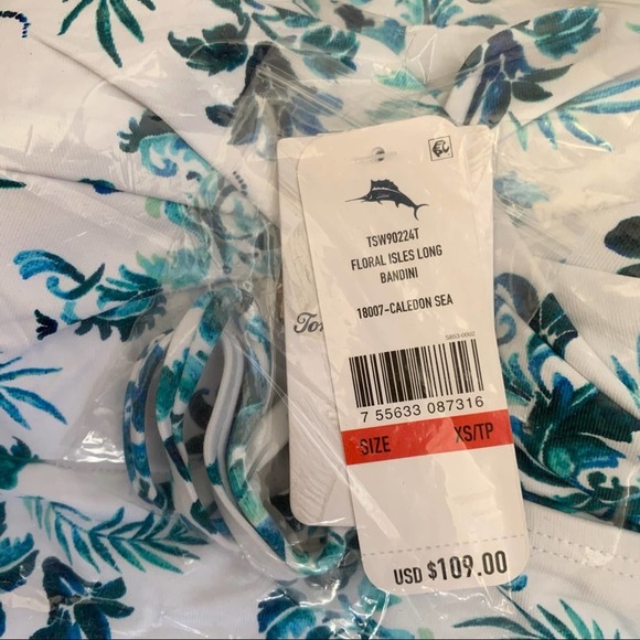 Tommy Bahama Floral Isles Long Bandini in Caledon Sea - Picture 3 of 5